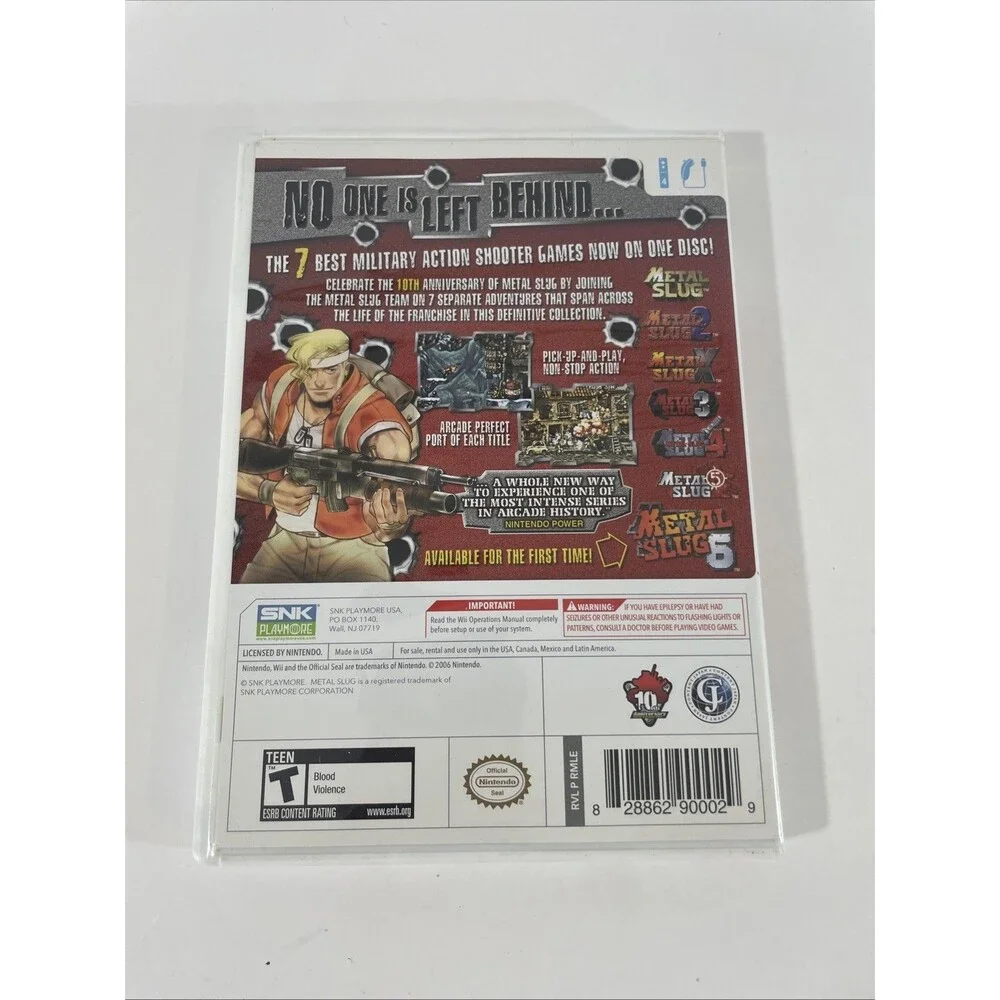 Metal Slug Anthology (Nintendo Wii, 2006) No Game Case And Manual ONLY